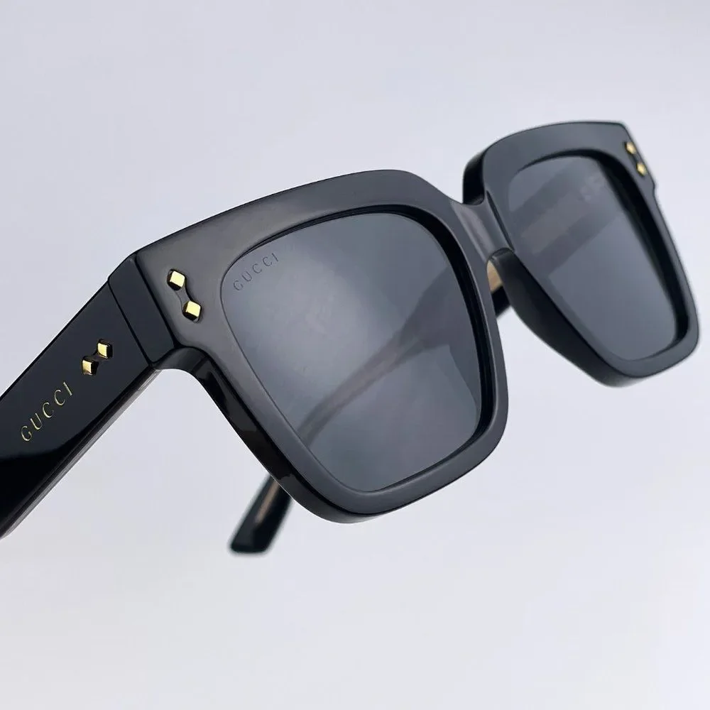 Gucci GG1084S 001 Sunglasses Black Grey Square Unisex